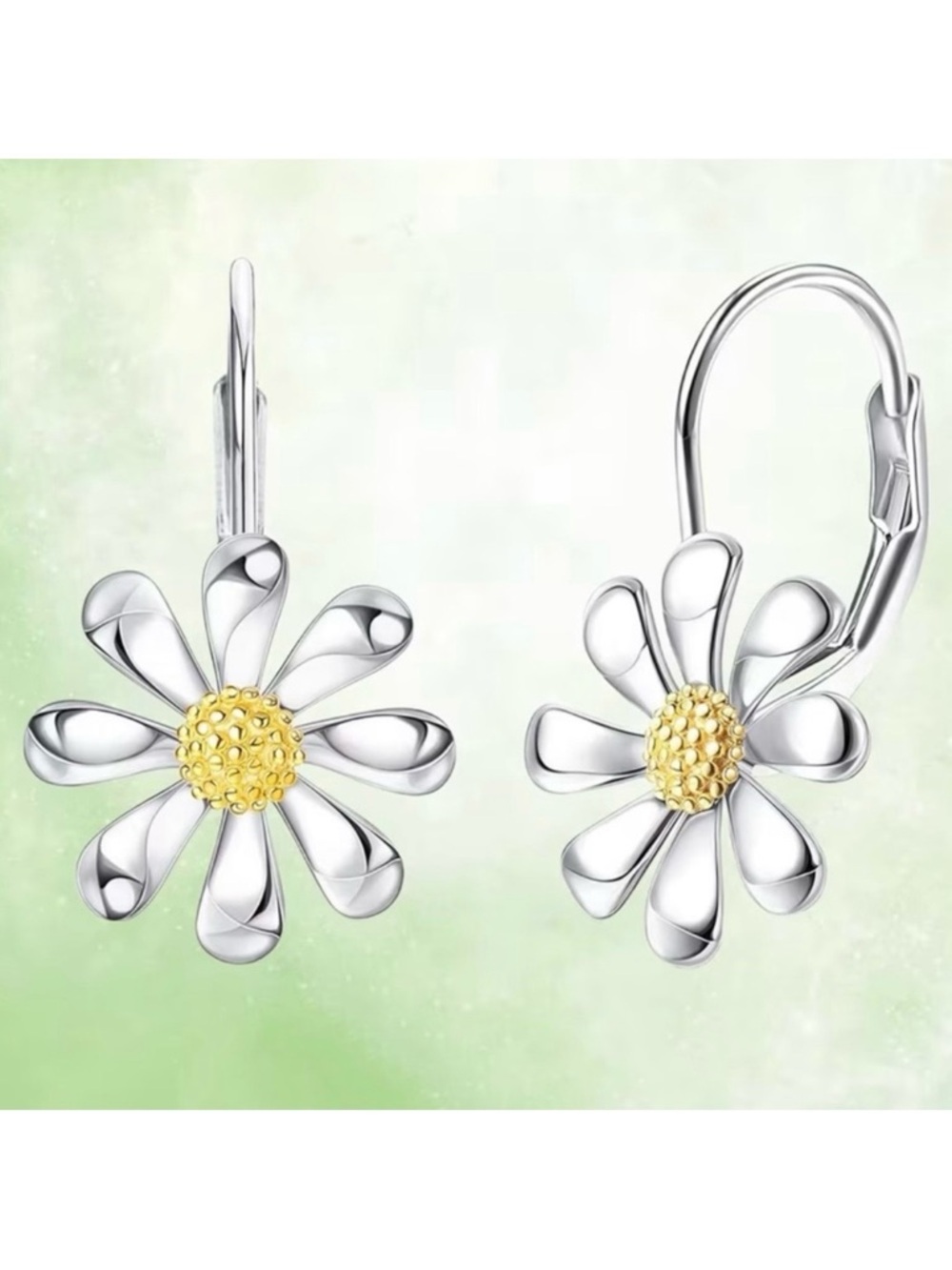 New Silver and Gold Daisy Earrings